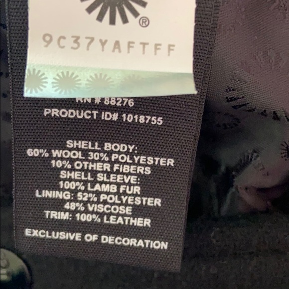 π S UGG Wool Leather Sherpa Varsity Bomber Jacket - Picture 13 of 13